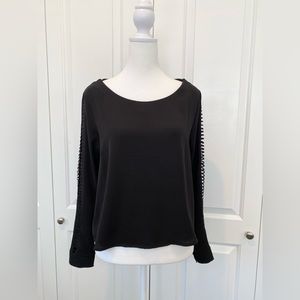 Astr the Label Black long sleeve top